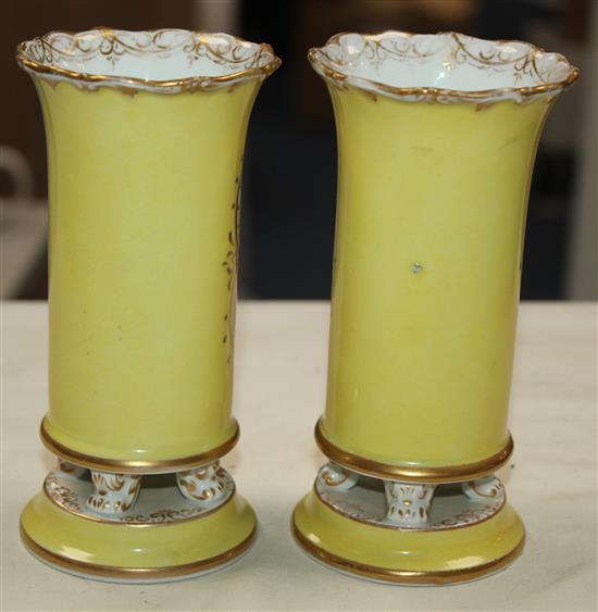 A pair of Meissen spill vases, late 19th century, 5.5in.